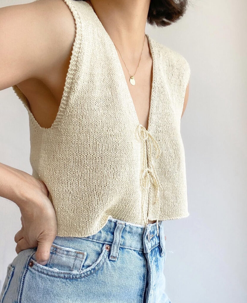 Sommerstrik af Mochi.knits “top sol” top