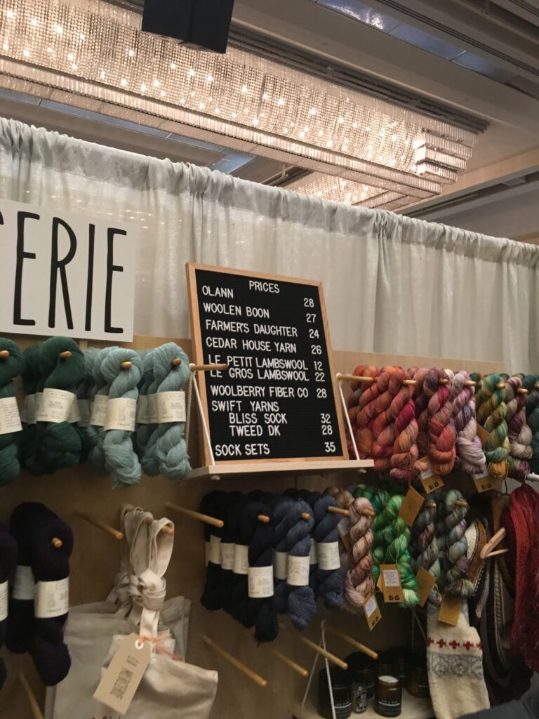 Garnbutik på strikkefestival i USA